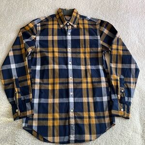 Men’s 100%Cotton Woven Plaid Shirt XS